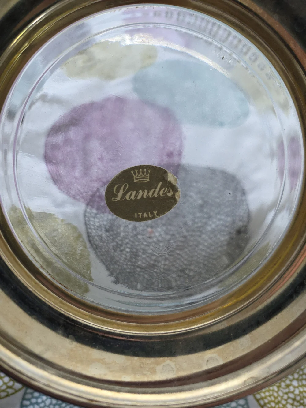 Landes/Italy....Clear Glass Ribbed Bowl with Silver Plated Base